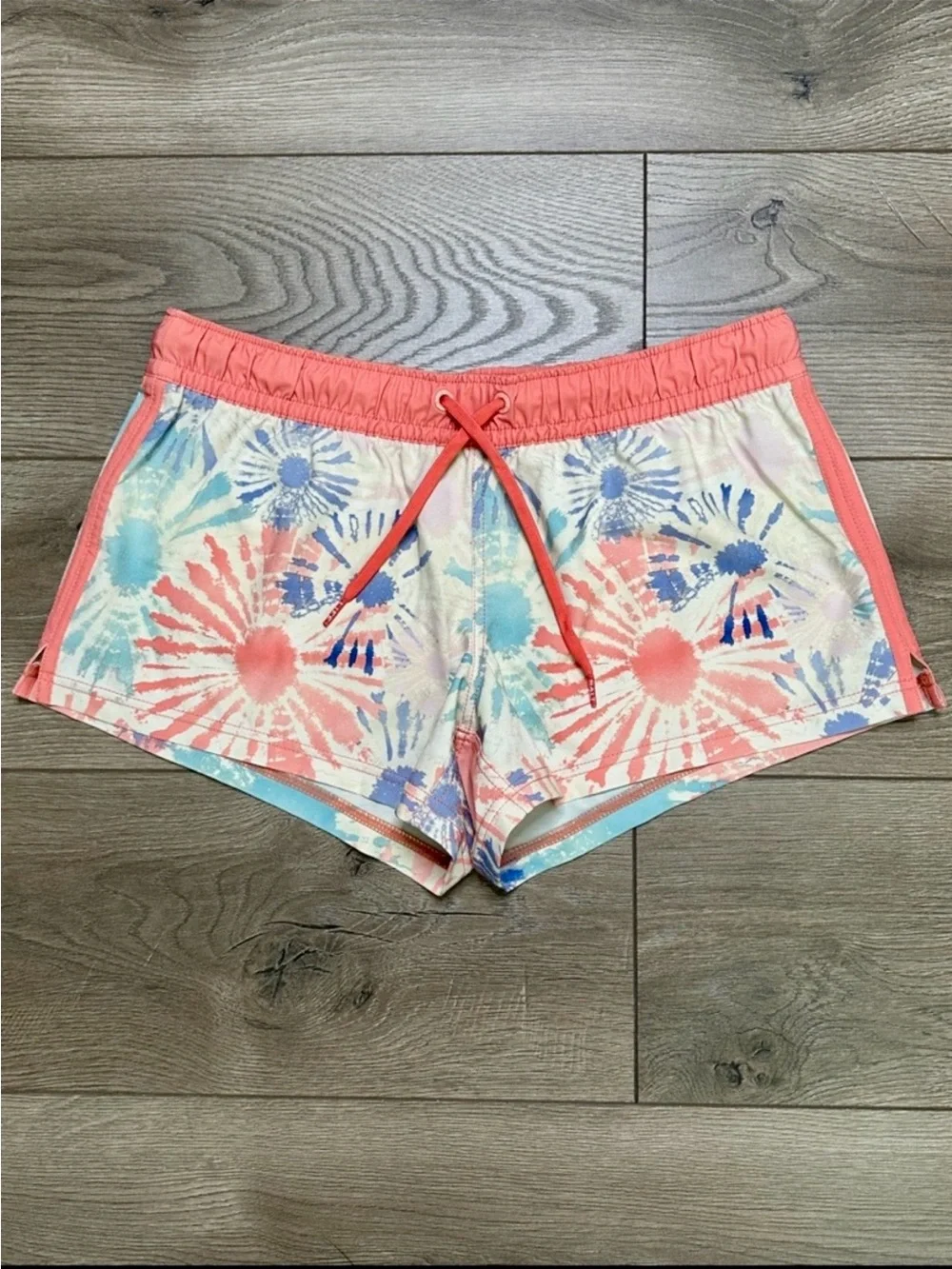 Salt Life Peace Maker Volley Surf Swim Board Shorts Tie Dye Orange Blue Medium